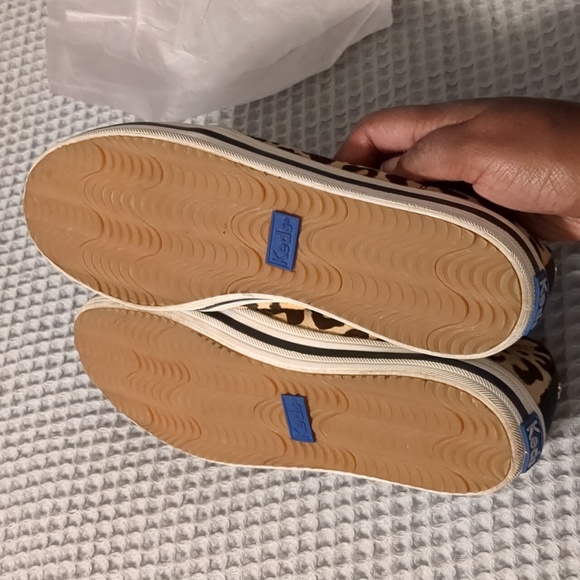 Kate Spade x Keds calf hair leopard print slip on sneakers - Picture 2 of 4
